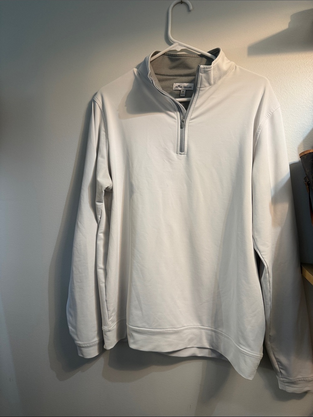 Peter Millar Men's Pale Cream Half-Zip Pullover